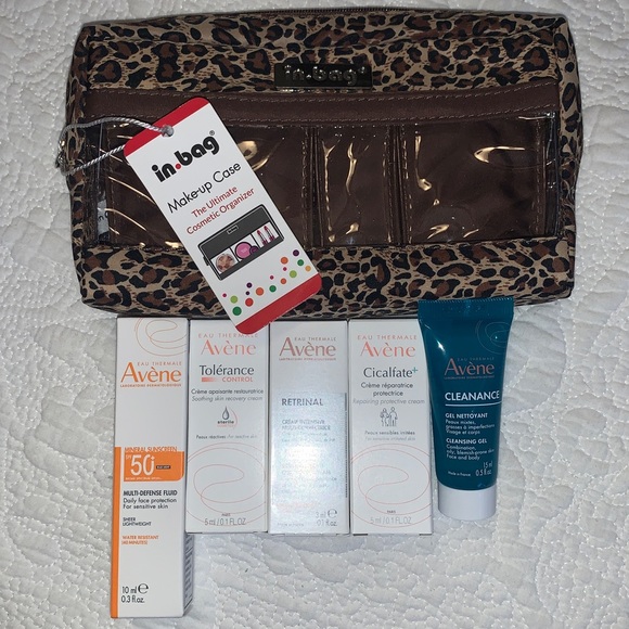 In•Bag Handbags - In•Bag Make-Up Case, Animal Print & Clear Front, 4 Compartments, Zip Top, NWT